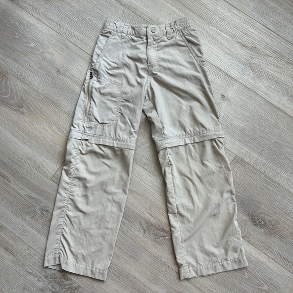 Columbia Youth Omni-Shade Zip Off Pants XS 6/7 Convertible Shorts Khaki - Picture 1 of 9